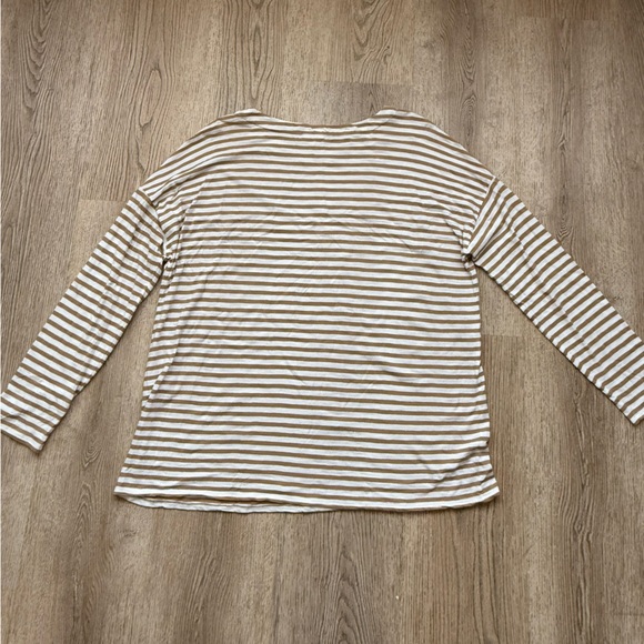 J.Jill Striped Cotton 3/4 Length Sleeve Top- Casual Spring - Picture 2 of 6